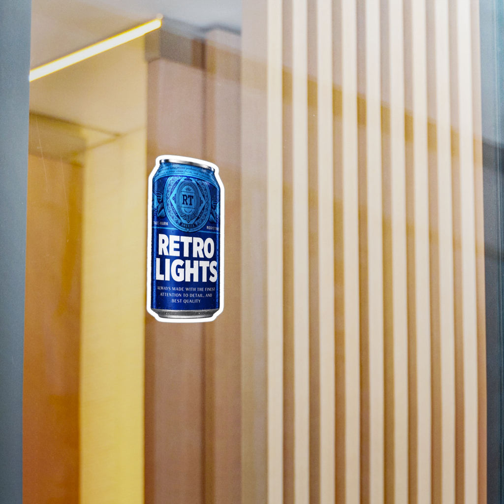 "That blue can beer company" Retro Lights Vinyl Sticker