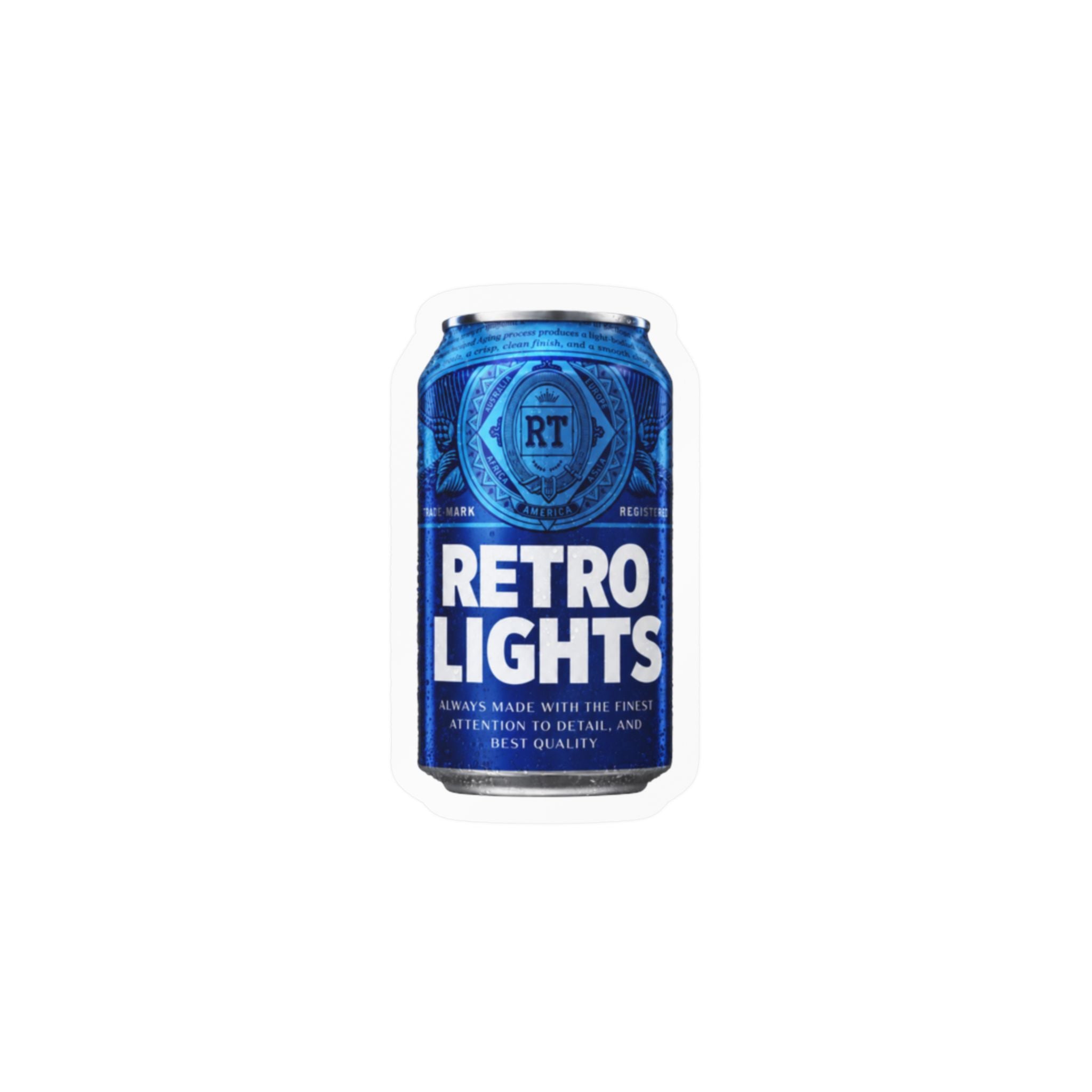"That blue can beer company" Retro Lights Vinyl Sticker