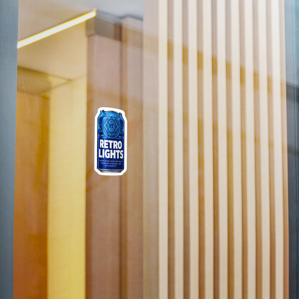 "That blue can beer company" Retro Lights Vinyl Sticker
