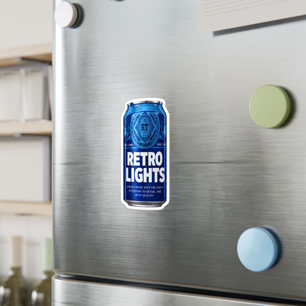 "That blue can beer company" Retro Lights Vinyl Sticker
