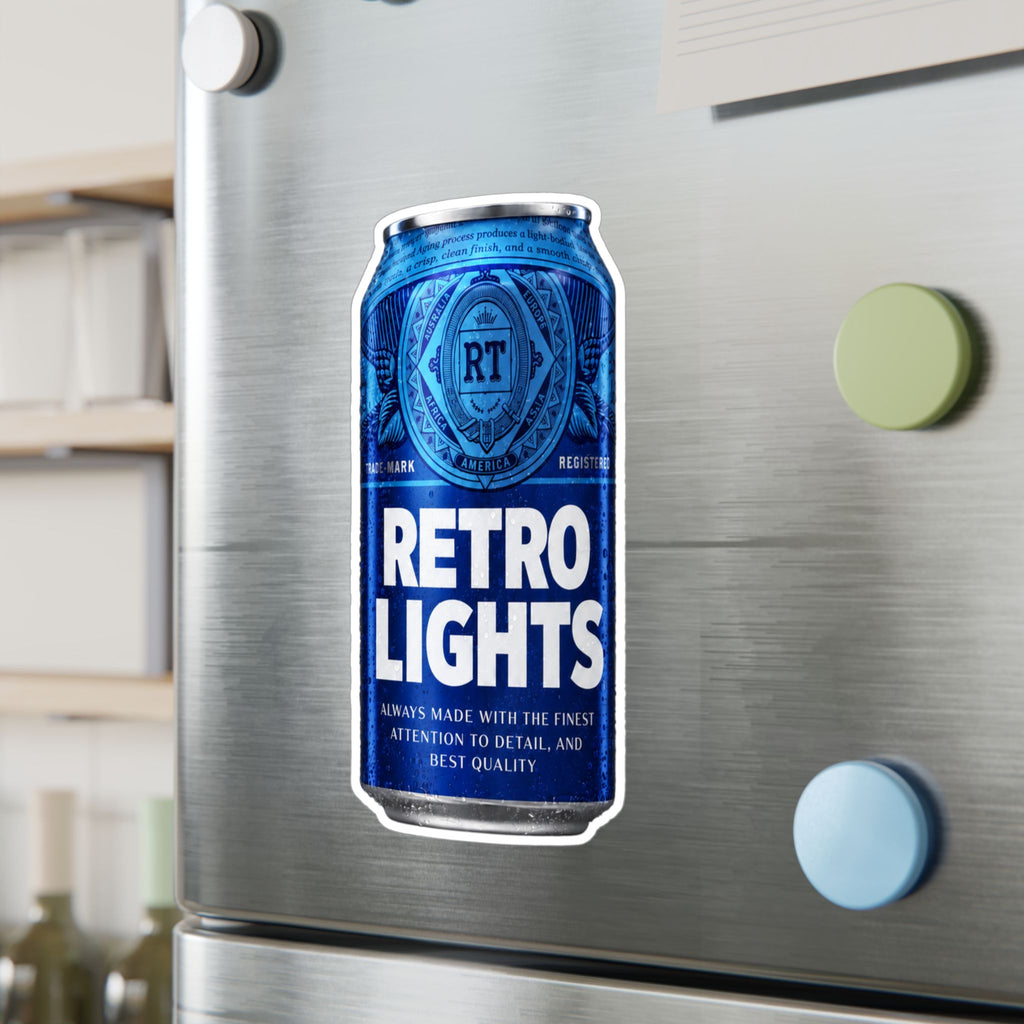"That blue can beer company" Retro Lights Vinyl Sticker