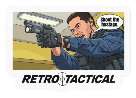 Shoot the Hostage Vinyl Sticker