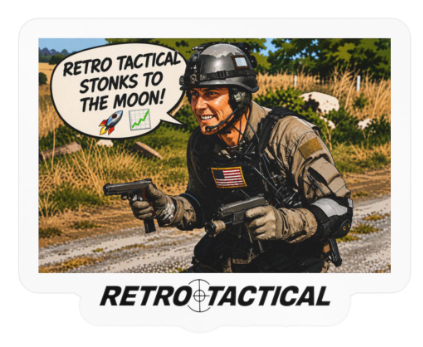 Retro Tactical Stonks to the Moon Vinyl Sticker