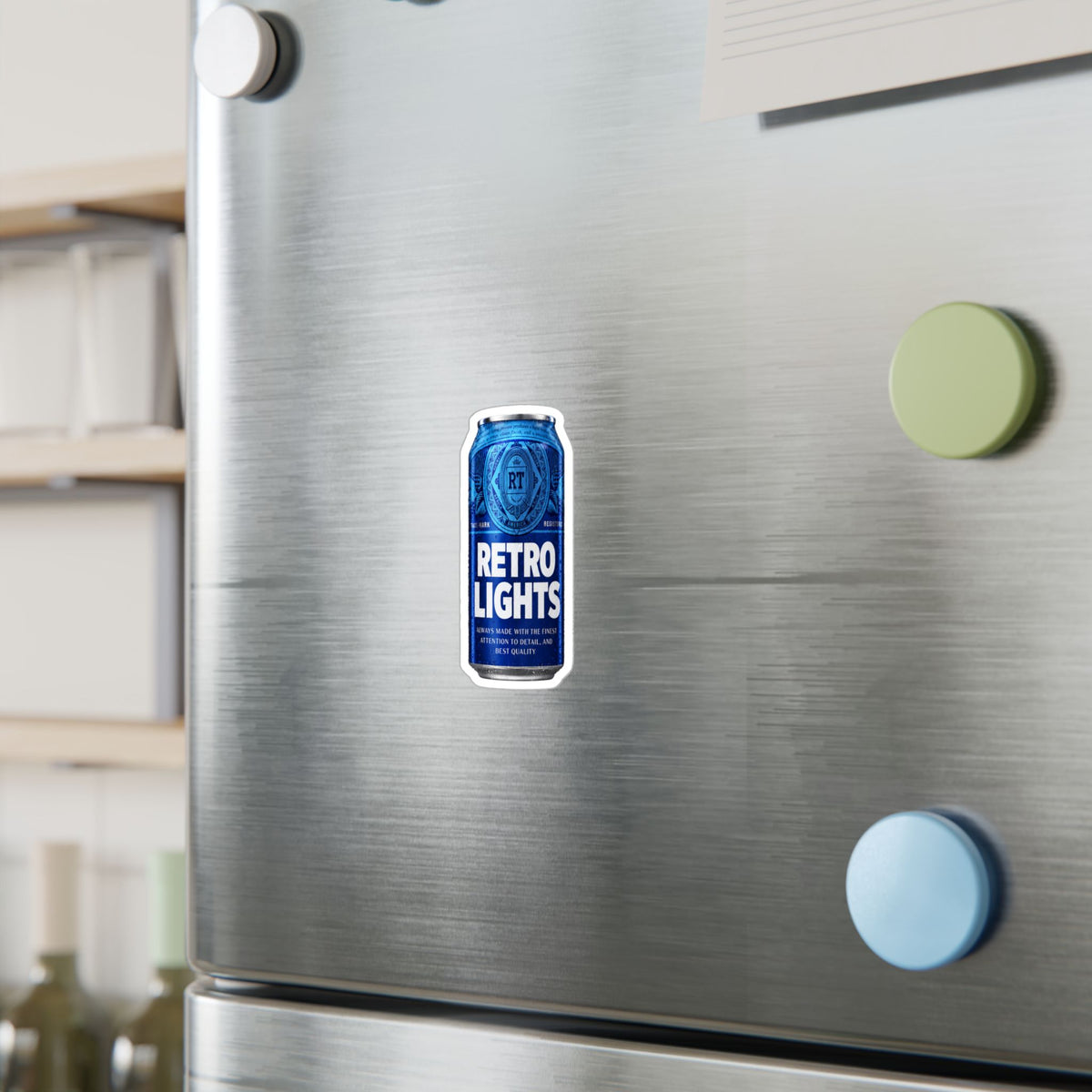 "That blue can beer company" Retro Lights Vinyl Sticker