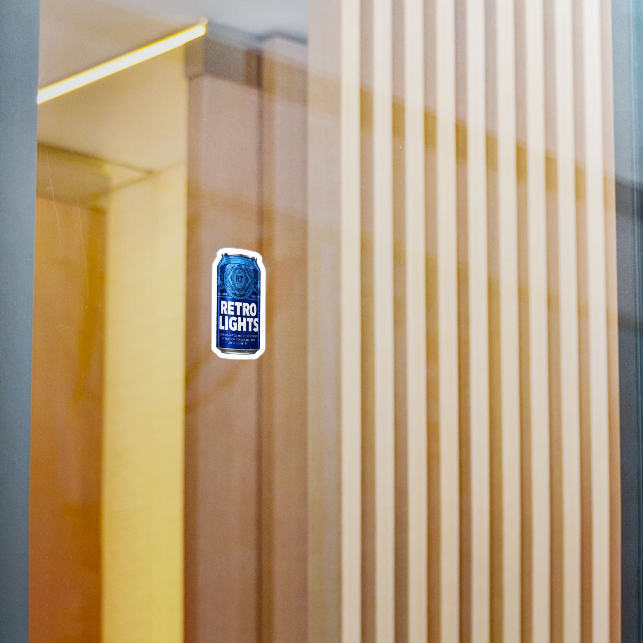 "That blue can beer company" Retro Lights Vinyl Sticker