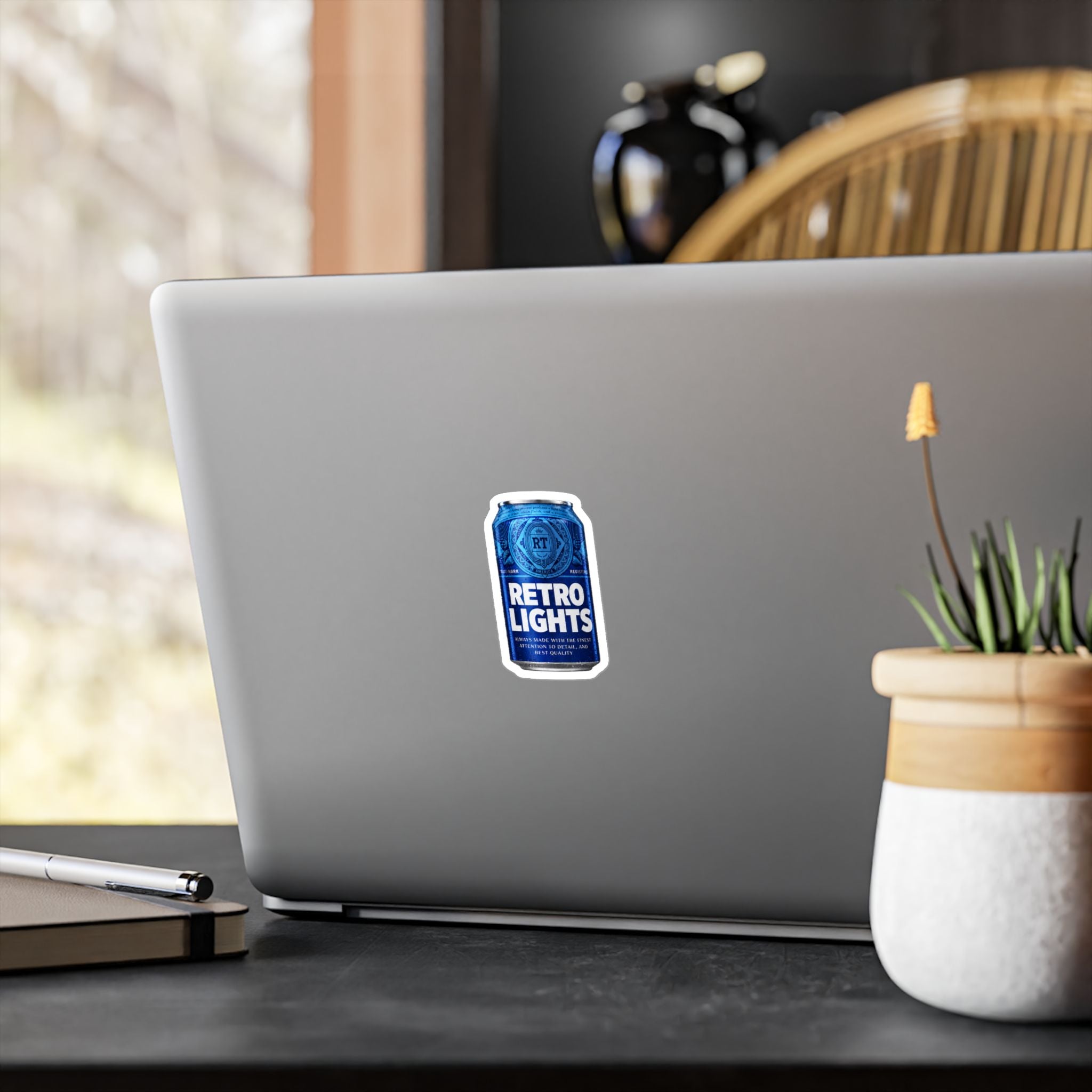 "That blue can beer company" Retro Lights Vinyl Sticker