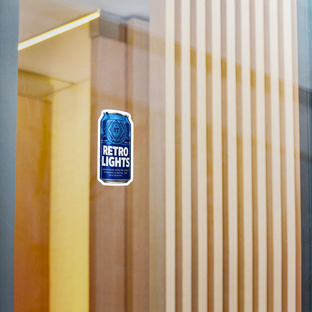 "That blue can beer company" Retro Lights Vinyl Sticker