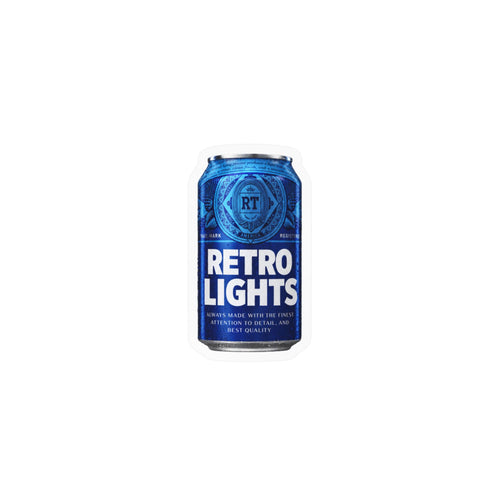 "That blue can beer company" Retro Lights Vinyl Sticker