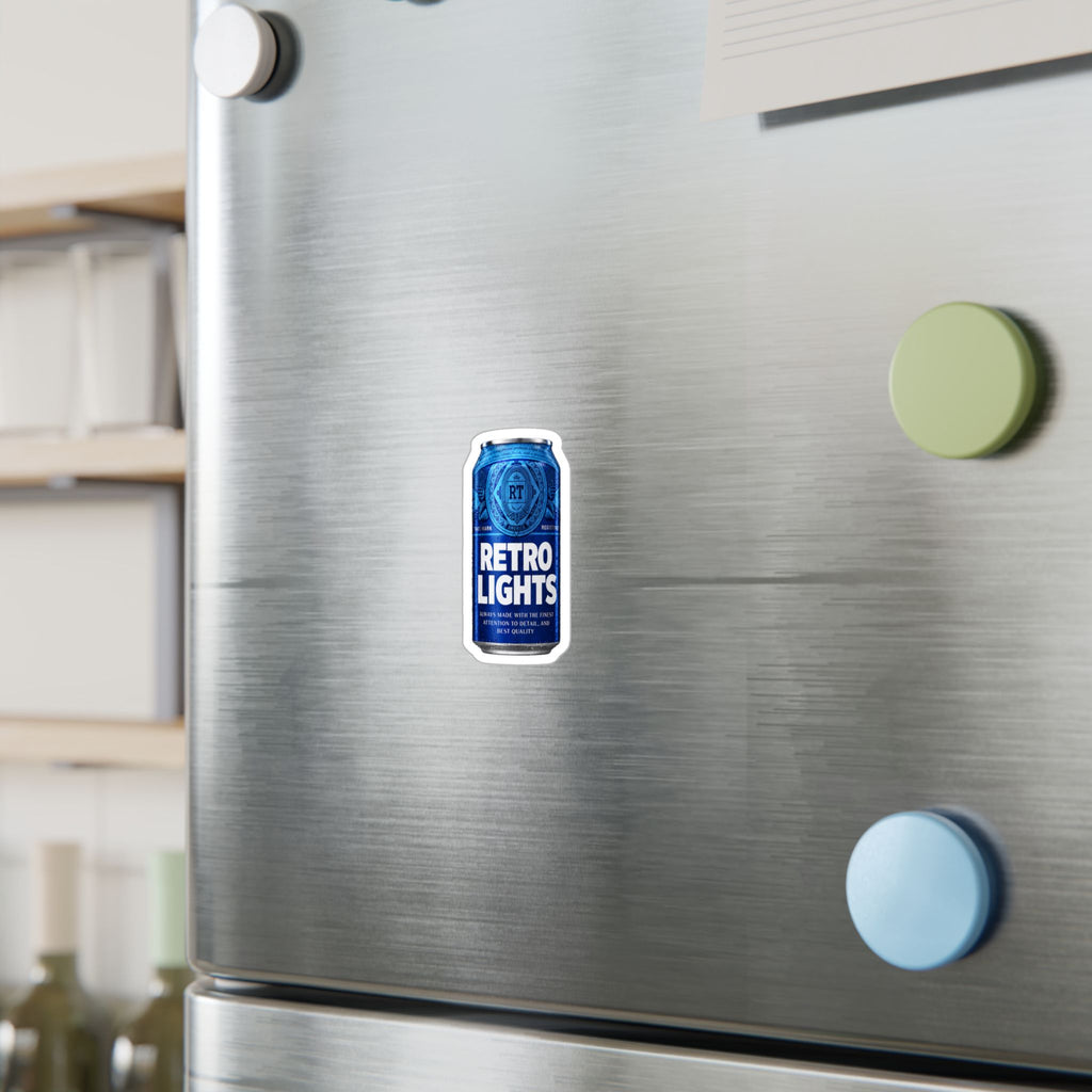 "That blue can beer company" Retro Lights Vinyl Sticker