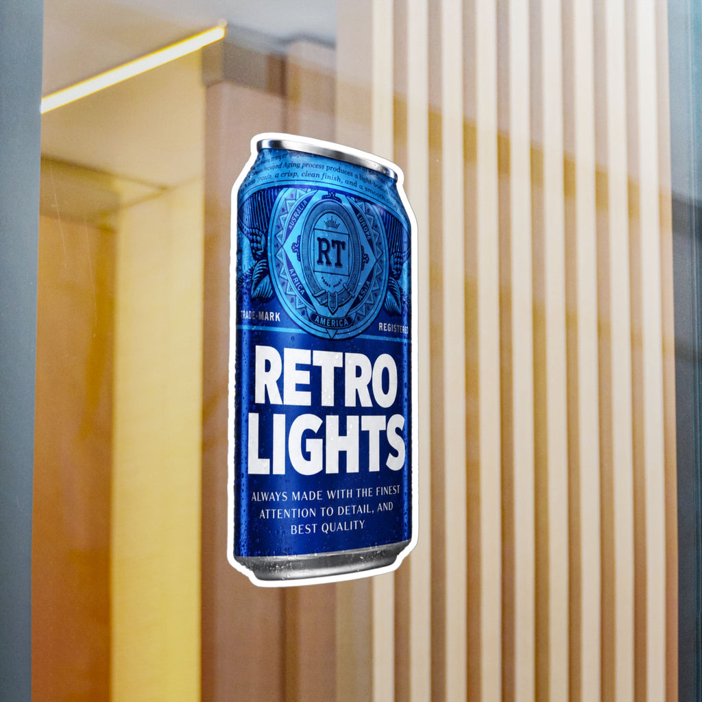 "That blue can beer company" Retro Lights Vinyl Sticker